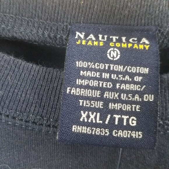 Nautica‎ nwt navy men's xxl/ttg 100% cotton embroidered crew neck long sleeve - Picture 5 of 11